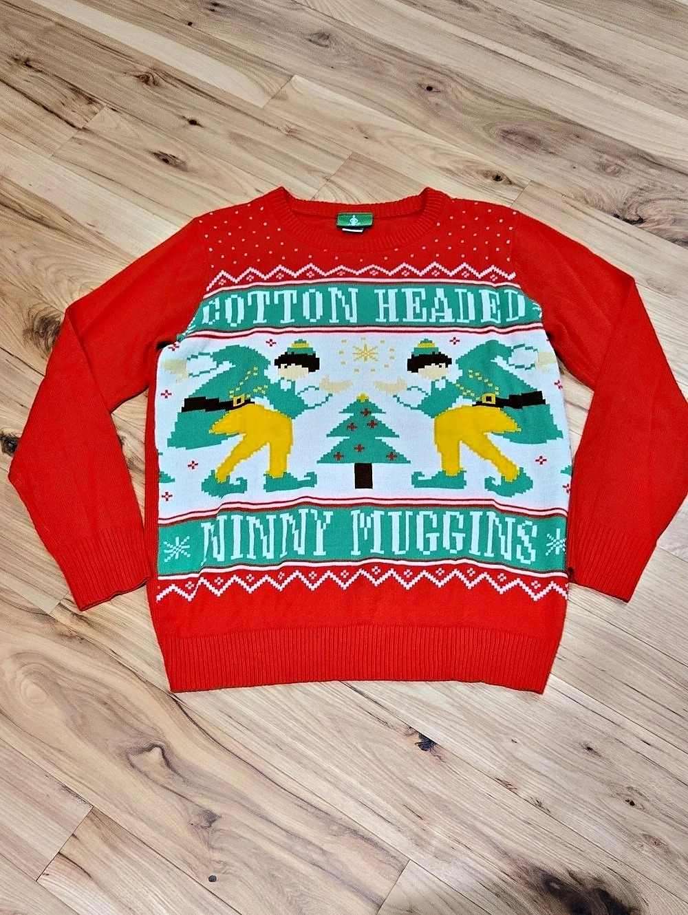 Elf Christmas Graphic Crewneck Sweater Size Small
